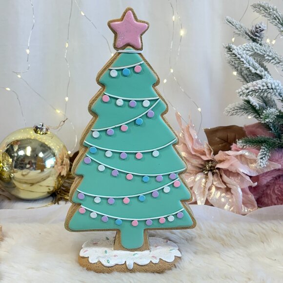 Christmas Mrs. Claus' Bakery Gingerbread Cookie Green Icing Tabletop Decor 12" - Picture 1 of 4